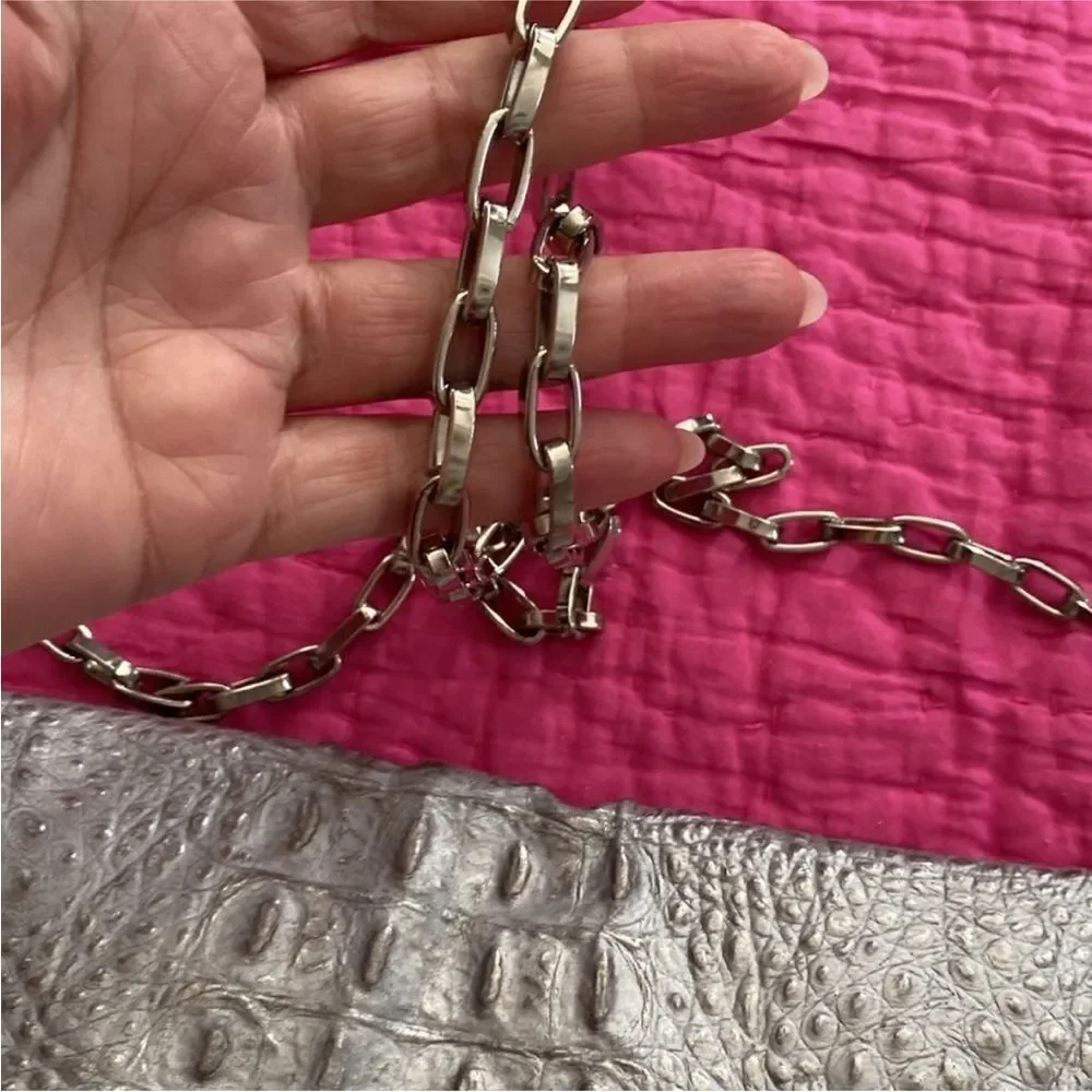 Zara Terez Silver Croc-Embossed Crossbody Bag